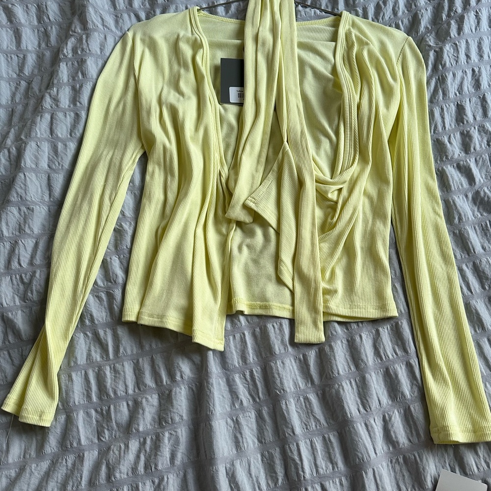 Dressblank Yellow Wrap Top